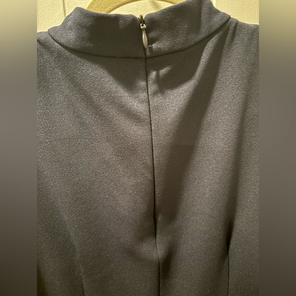 LIKE NEW Sharagano Deep Navy Blue Mock Neck Sleeveless Sheath Dress - Picture 12 of 12